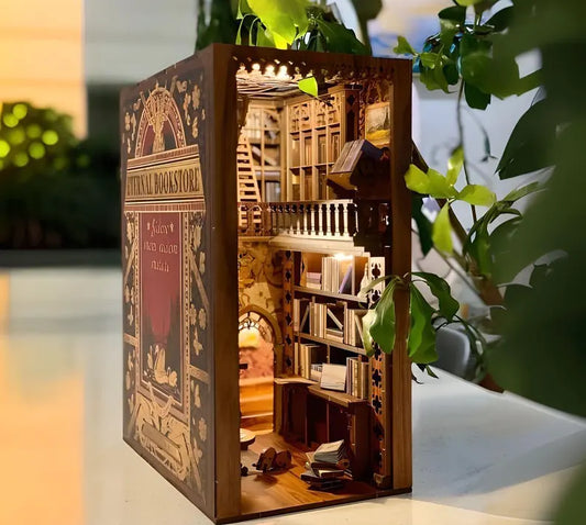 Wooden Craft Eternal Bookstore DIY Miniature Book Nook, Home Décor Birthday Christmas Gifts for Friends, Girlfriend, Boyfriend and Families